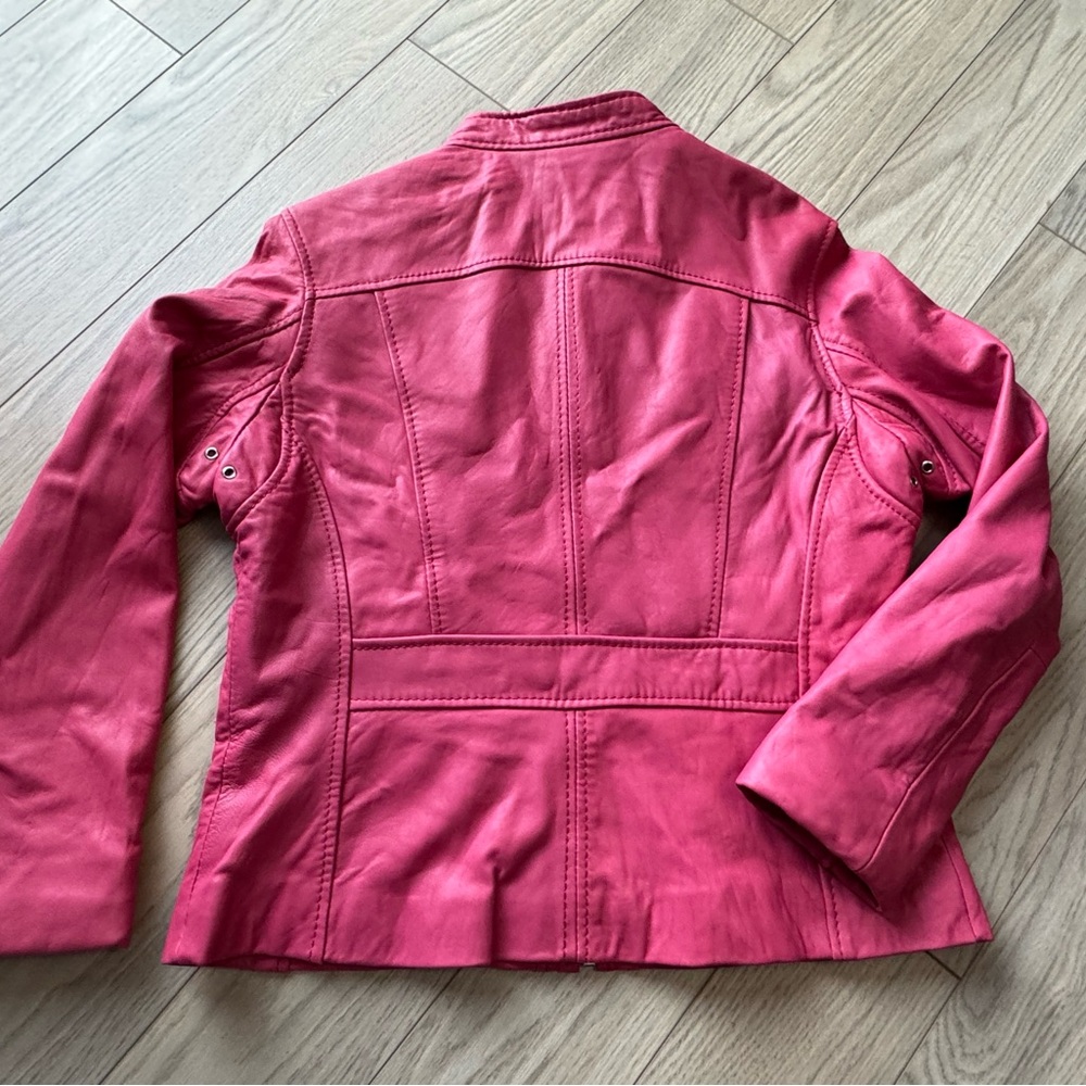 Michael Kors red Leather Jacket - Picture 5 of 9